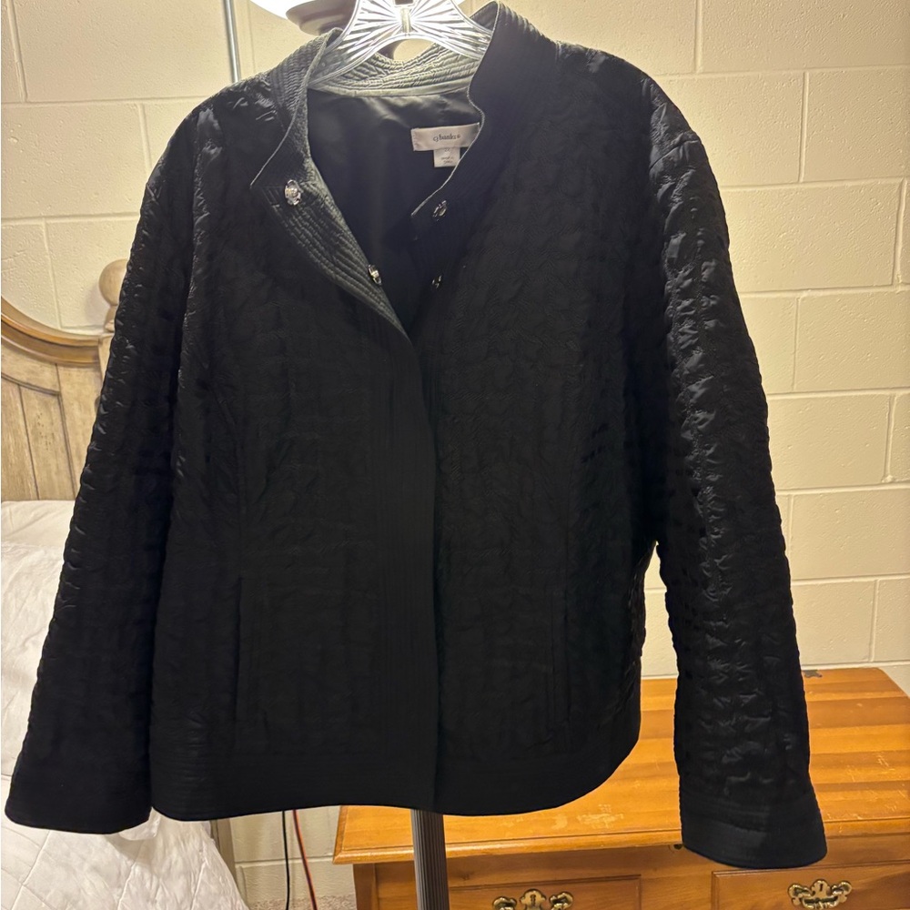 CJ Banks Women's Black Quilted Puffer Jacket
